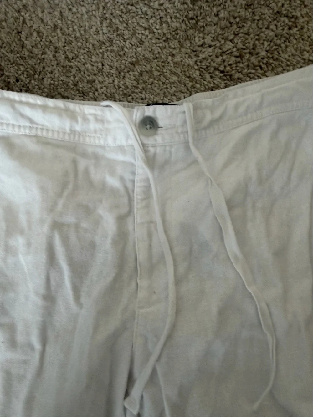 Marc Anthony Off-White Linen-Blend Chinos